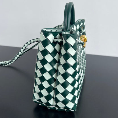 bv small andiamo 25 blanc vert foncé en cuir d'agneau