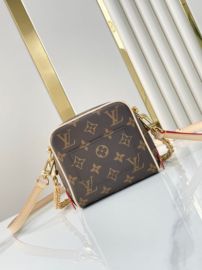 JUSTE AU CAS OÙ 14 EN TOILE MONOGRAMME MARRON QUINCAILLERIE DORÉ