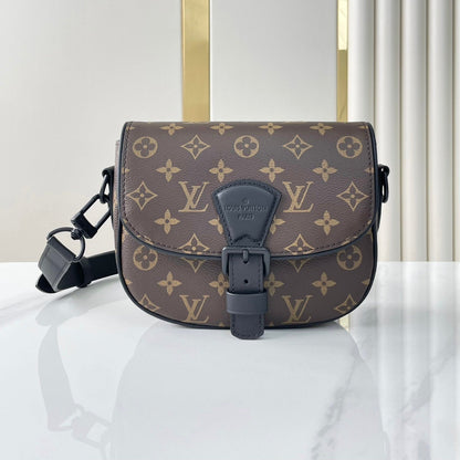 SAC MONTSOURIS MESSENGER PM 20 EN TOILE MONOGRAMME MARRON