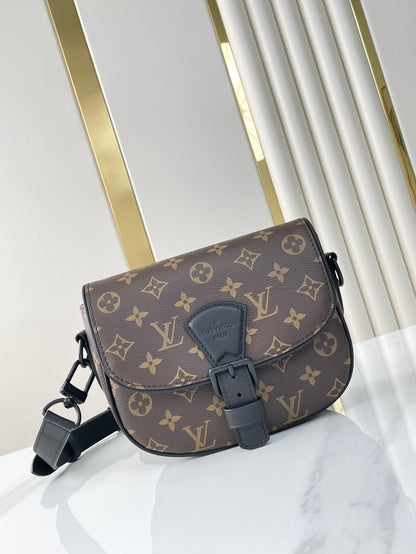 SAC MONTSOURIS MESSENGER PM 20 EN TOILE MONOGRAMME MARRON