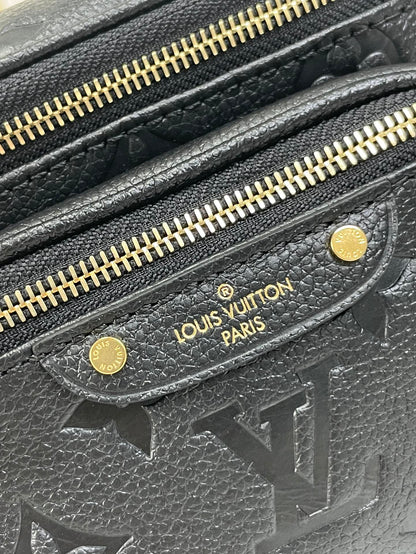 ミニバンバッグ 17インチ ブラック モノグラム アンプラント レザー ゴールド金具