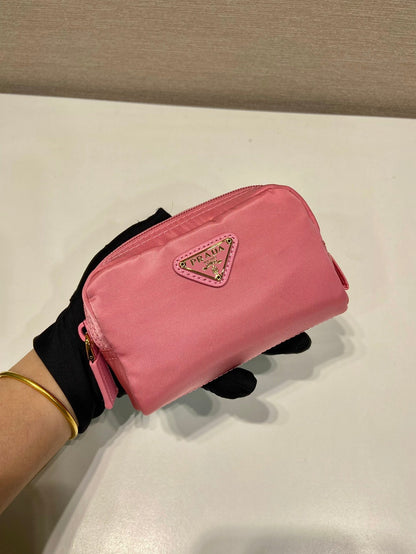 Pochette 12 en nylon recyclé rose bonbon