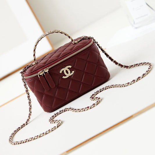 24a vanity 17 cuir d'agneau bordeaux quincaillerie dorée