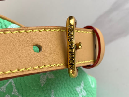 SPEEDY P9 BANDOULIÈRE 25 EN CUIR DE VEAU MONOGRAMME VERT ÉMERAUDE