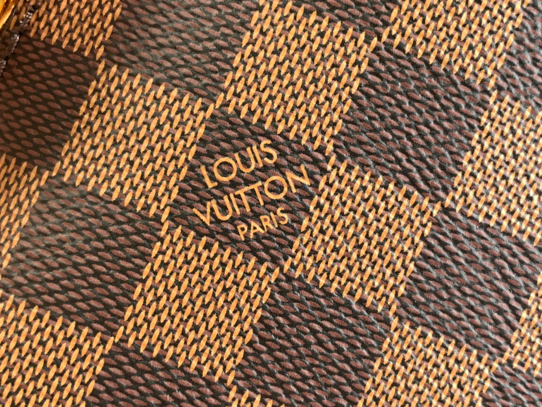POCHETTE COSMETIQUE 22 EN TOILE DAMIER EBENE MARRON
