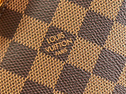 POCHETTE COSMETIQUE 22 EN TOILE DAMIER EBENE MARRON
