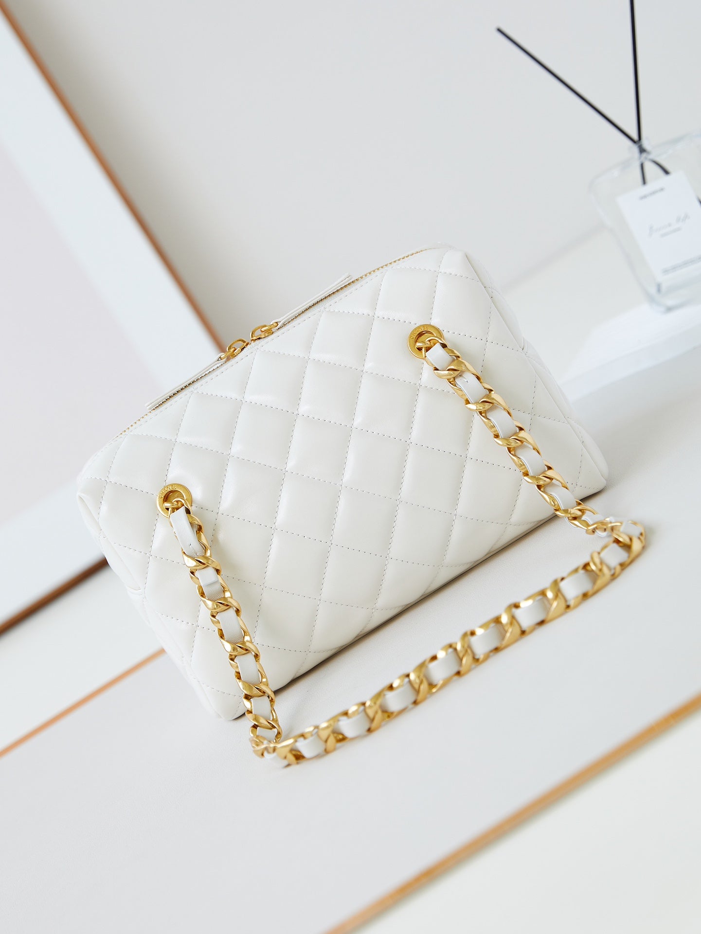 CC 24K ボウリングバッグ 25cm ホワイトワックスラムスキン