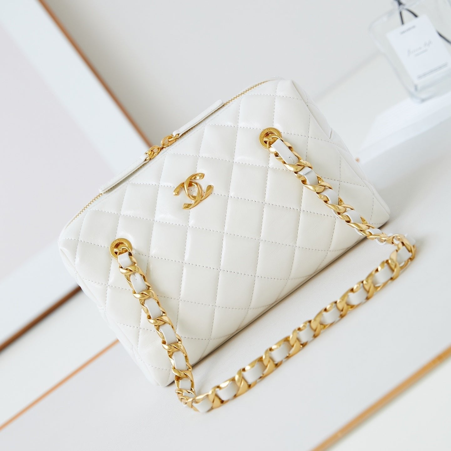 CC 24K ボウリングバッグ 25cm ホワイトワックスラムスキン