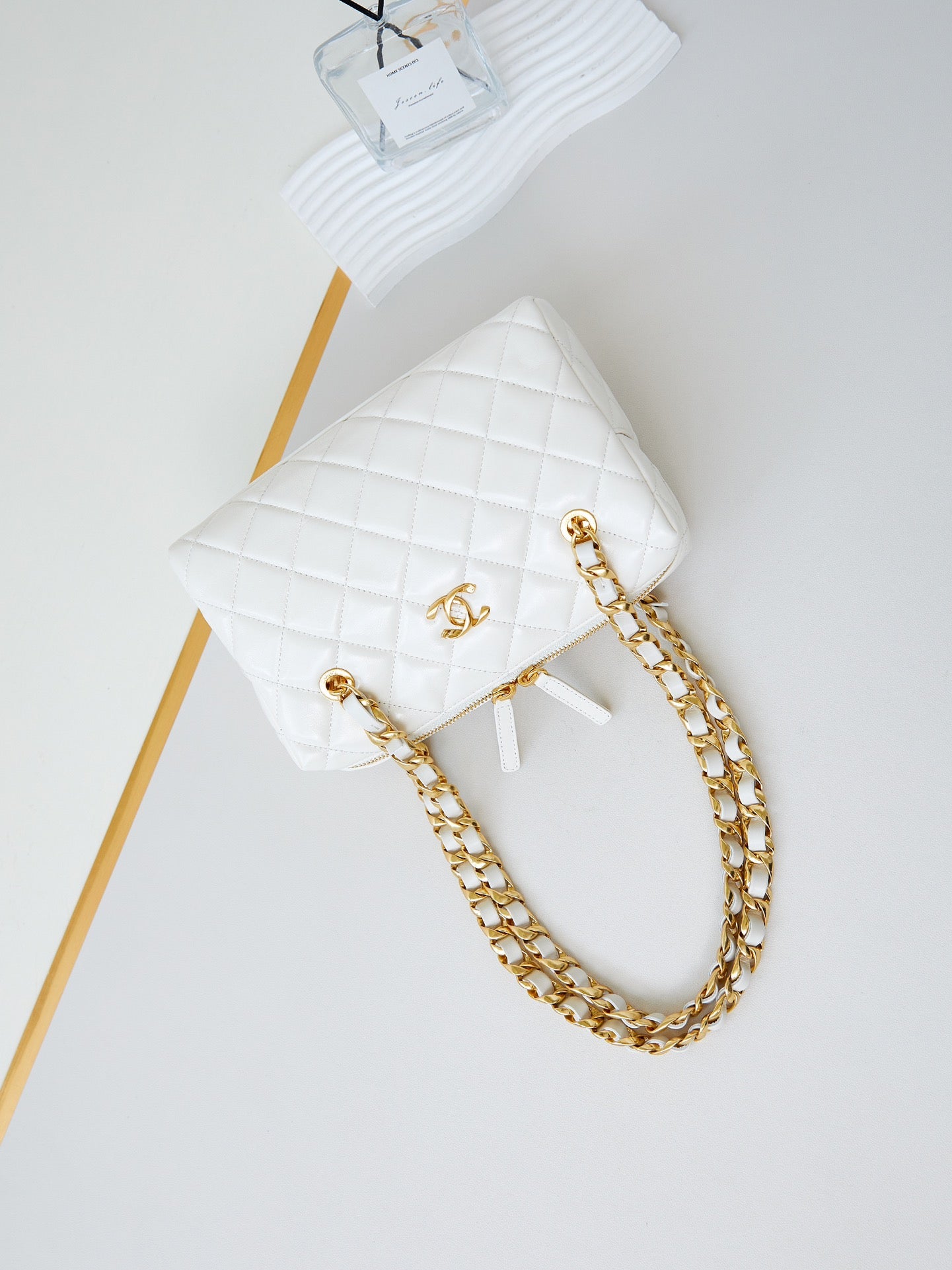 CC 24K ボウリングバッグ 25cm ホワイトワックスラムスキン