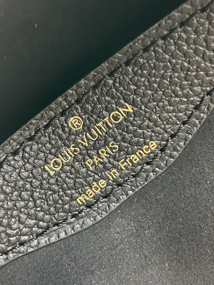 BOULOGNE 29 EN CUIR NOIR MONOGRAMME EMPREINTE QUINCAILLERIE DORÉ
