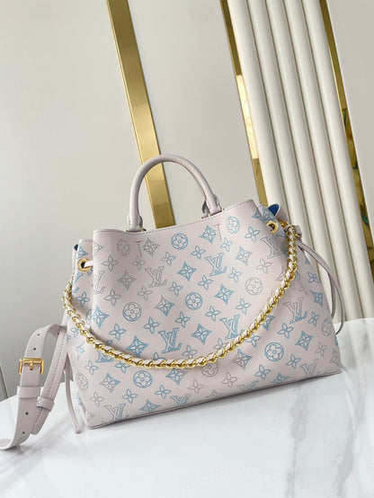 Sac cabas Bella 32 en cuir de veau perforé Blume, finitions dorées