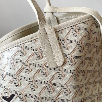 Mini sac Anjou 20 en toile goyardine beige et cuir de veau