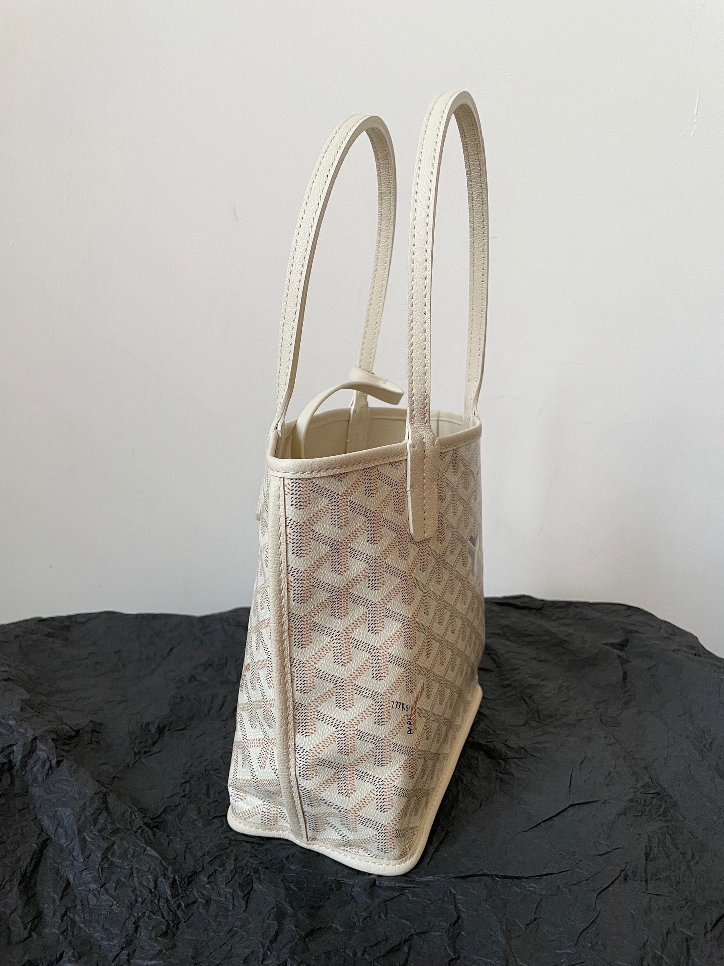 Mini sac Anjou 20 en toile goyardine beige et cuir de veau
