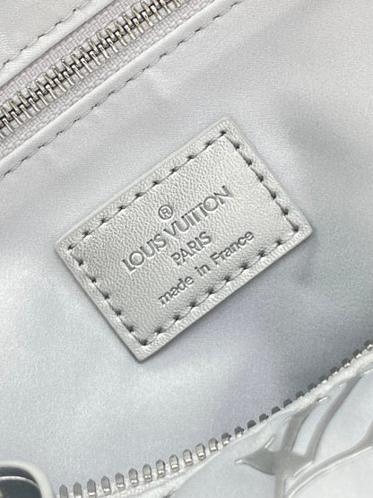SAC À BANDOULIÈRE SPEEDY 25 PO EN NYLON MONOGRAMME ARGENT DÉGRADÉ, QUINCAILLERIE ARGENTÉE