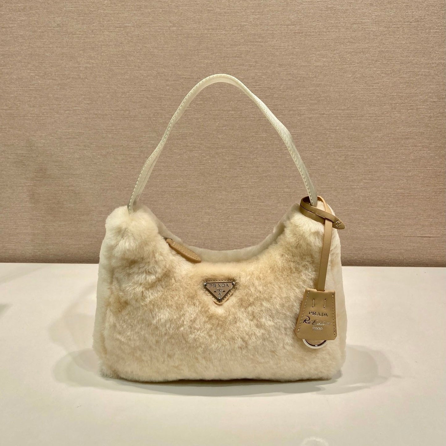 SAC HOBO 23 EN FOURRURE DE LAPIN BEIGE