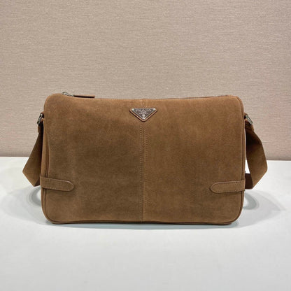 SAC HOBO 35 EN DAIM PAIN D'ÉPICES LOGO ARGENT