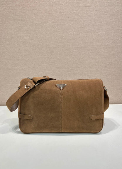 SAC HOBO 35 EN DAIM PAIN D'ÉPICES LOGO ARGENT