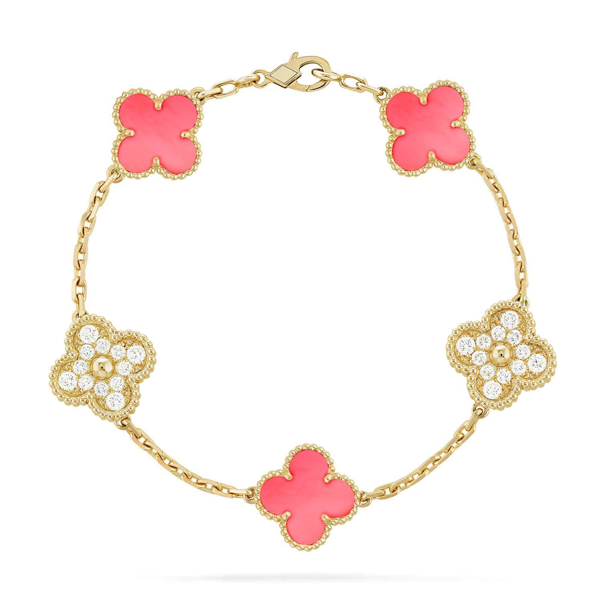 CLOVER 5 MOTIFS  PINK MOP BRACELET COLLECTION