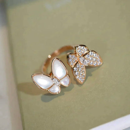 TWIN BUTTERFLY DIAMOND MOP RING