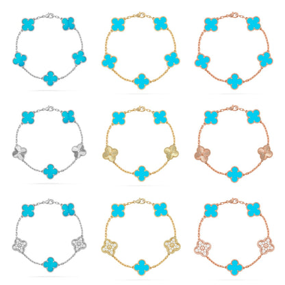 CLOVER 5 MOTIF TURQUOISE BRACELET COLLECTION