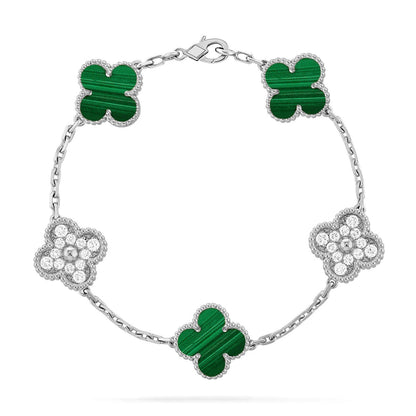 CLOVER 5 MOTIF MALACHITE BRACELET COLLECTION