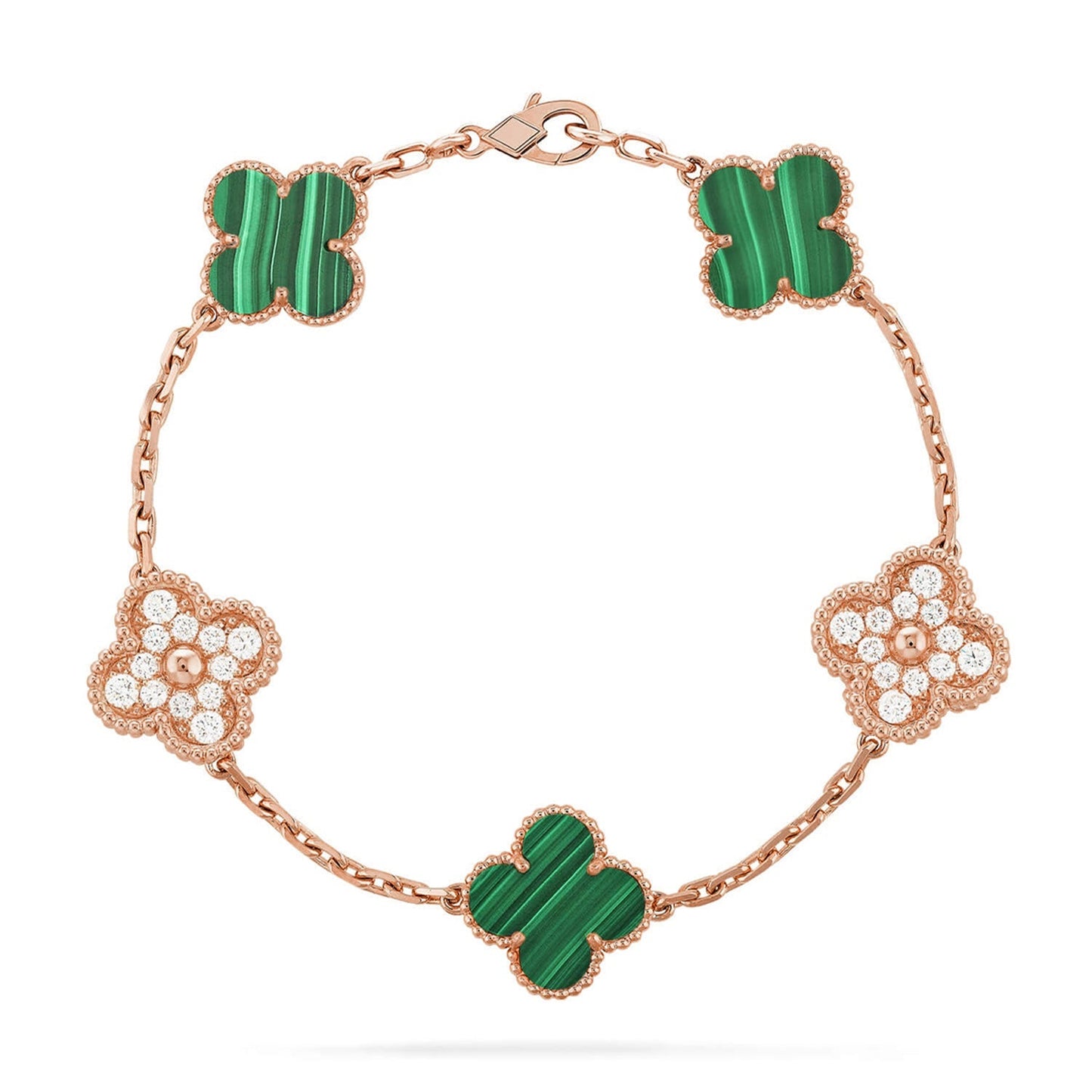 CLOVER 5 MOTIF MALACHITE BRACELET COLLECTION