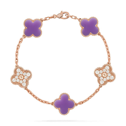 CLOVER 5 MOTIF LIGHT PURPLE BRACELET COLLECTION
