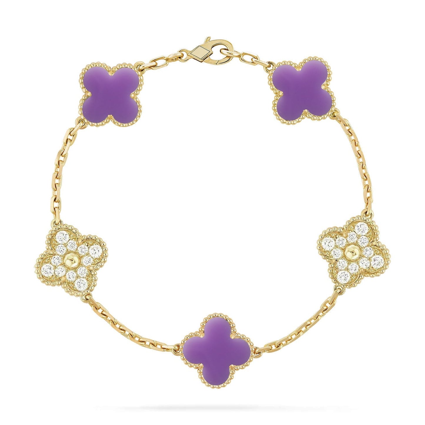 CLOVER 5 MOTIF LIGHT PURPLE BRACELET COLLECTION