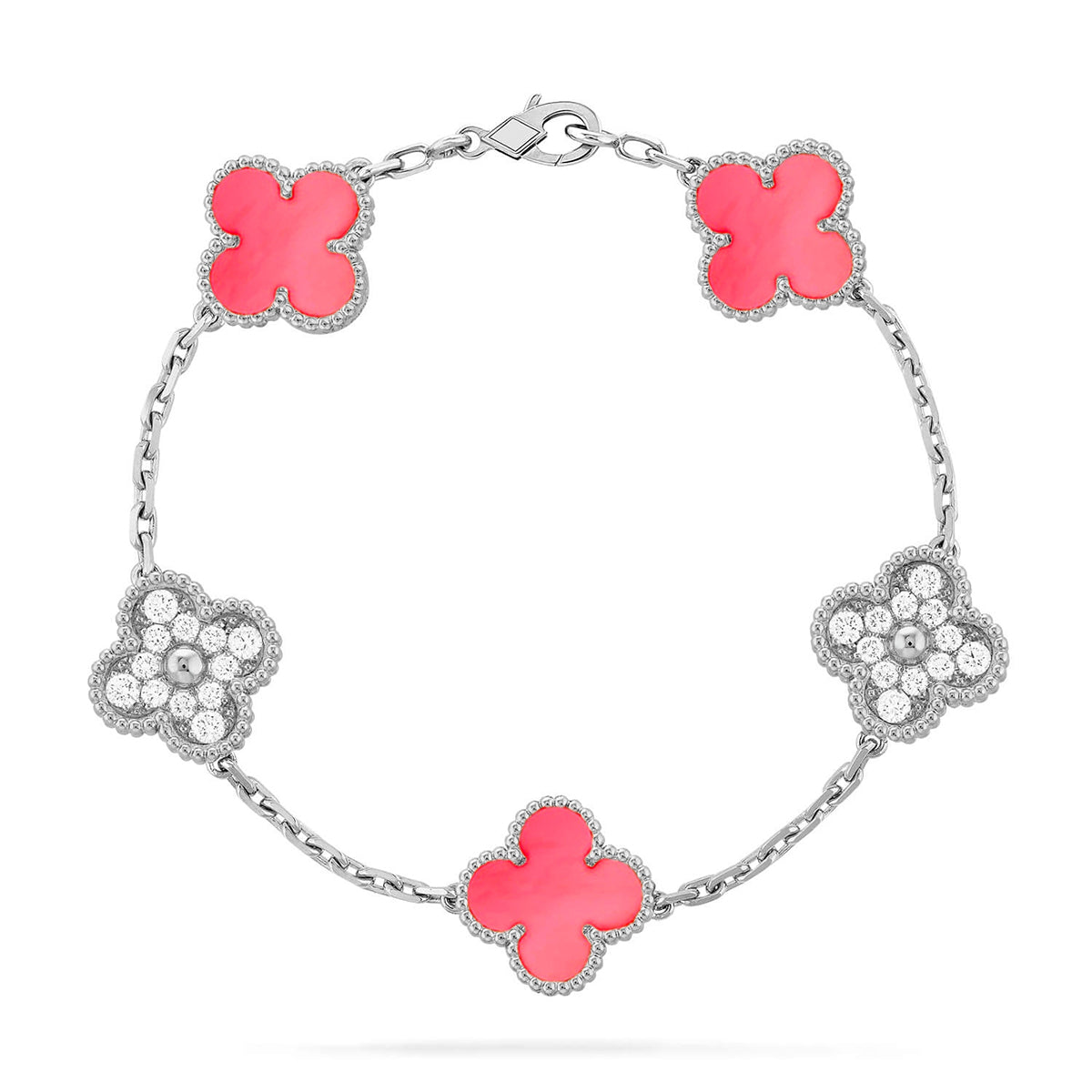 CLOVER 5 MOTIFS  PINK MOP BRACELET COLLECTION