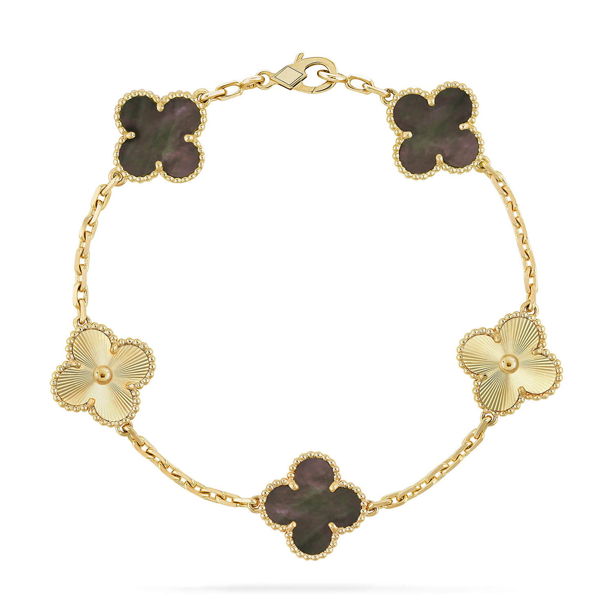 CLOVER 5 MOTIF GRAY MOP BRACELET COLLECTION