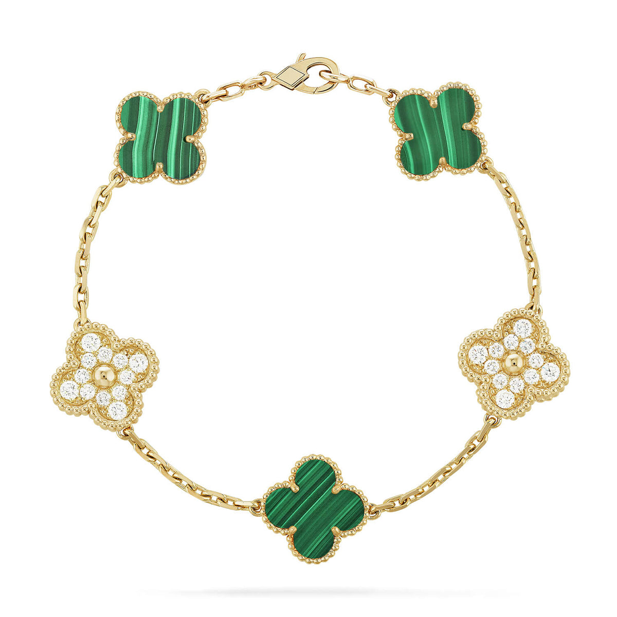 CLOVER 5 MOTIF MALACHITE BRACELET COLLECTION