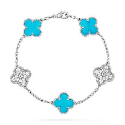 CLOVER 5 MOTIF TURQUOISE BRACELET COLLECTION