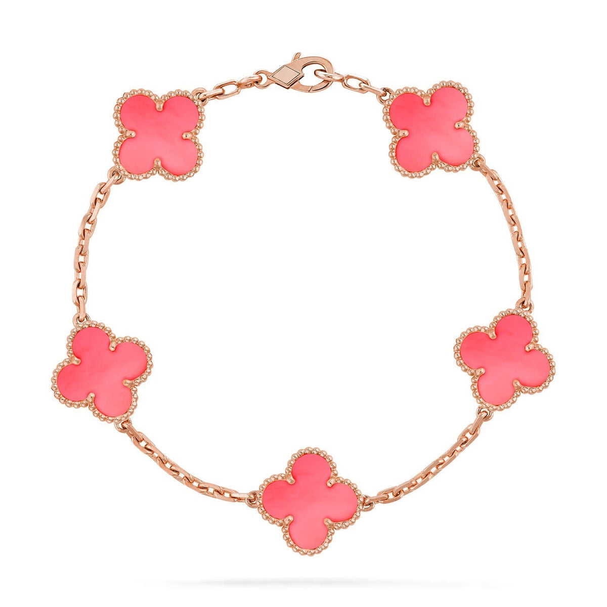 CLOVER 5 MOTIFS  PINK MOP BRACELET COLLECTION