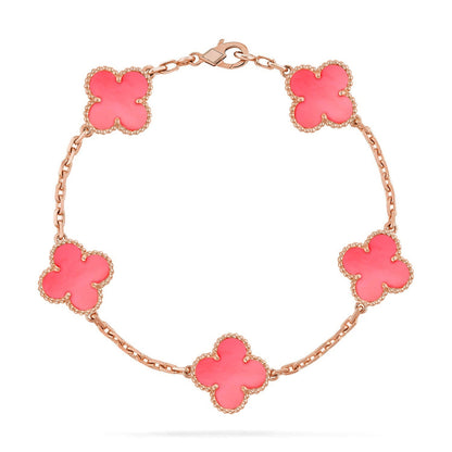 CLOVER 5 MOTIFS  PINK MOP BRACELET COLLECTION