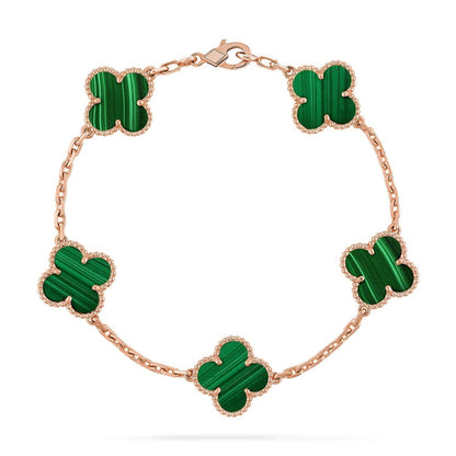CLOVER 5 MOTIF MALACHITE BRACELET COLLECTION