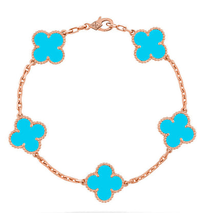 CLOVER 5 MOTIF TURQUOISE BRACELET COLLECTION