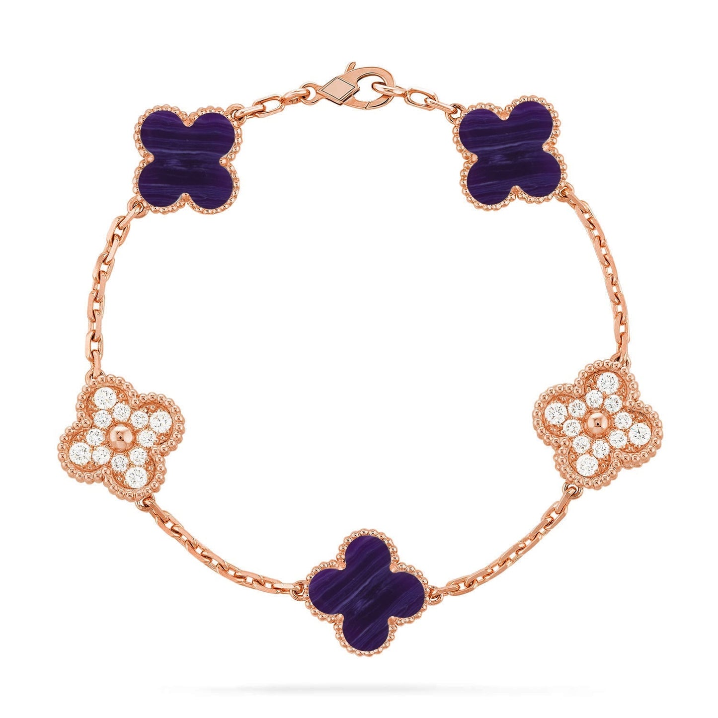 CLOVER 5 MOTIF PURPLE STRIPES BRACELET COLLECTION
