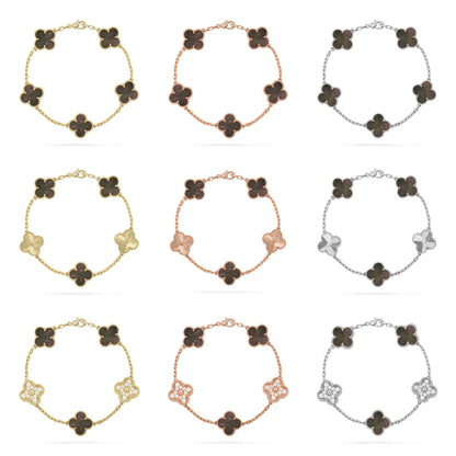 CLOVER 5 MOTIF GRAY MOP BRACELET COLLECTION