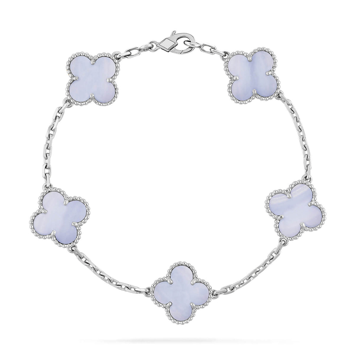 CLOVER 5 MOTIF PURPLE CHALCEDONY BRACELET COLLECTION
