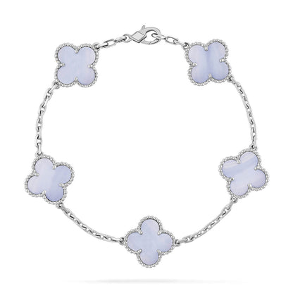 CLOVER 5 MOTIF PURPLE CHALCEDONY BRACELET COLLECTION