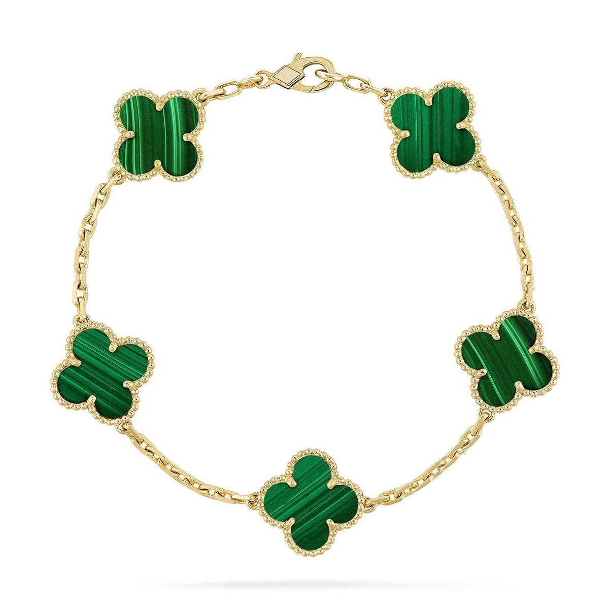 CLOVER 5 MOTIF MALACHITE BRACELET COLLECTION