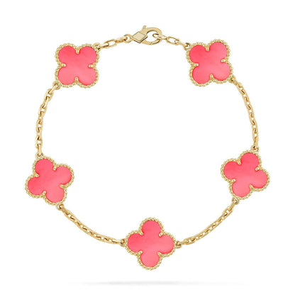 CLOVER 5 MOTIFS  PINK MOP BRACELET COLLECTION