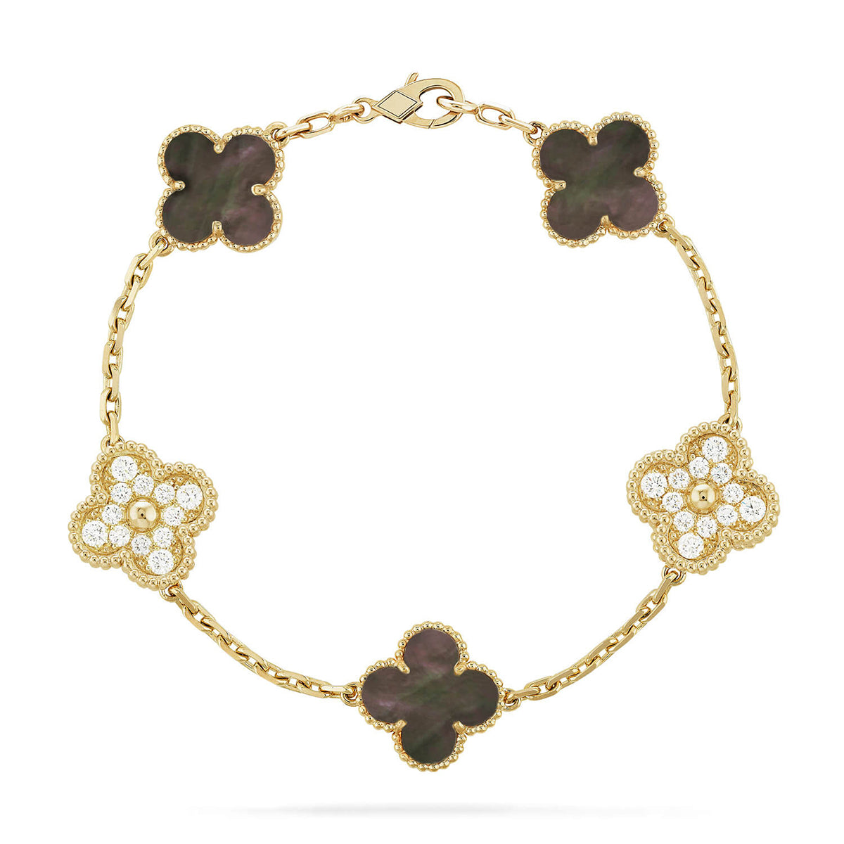 CLOVER 5 MOTIF GRAY MOP BRACELET COLLECTION