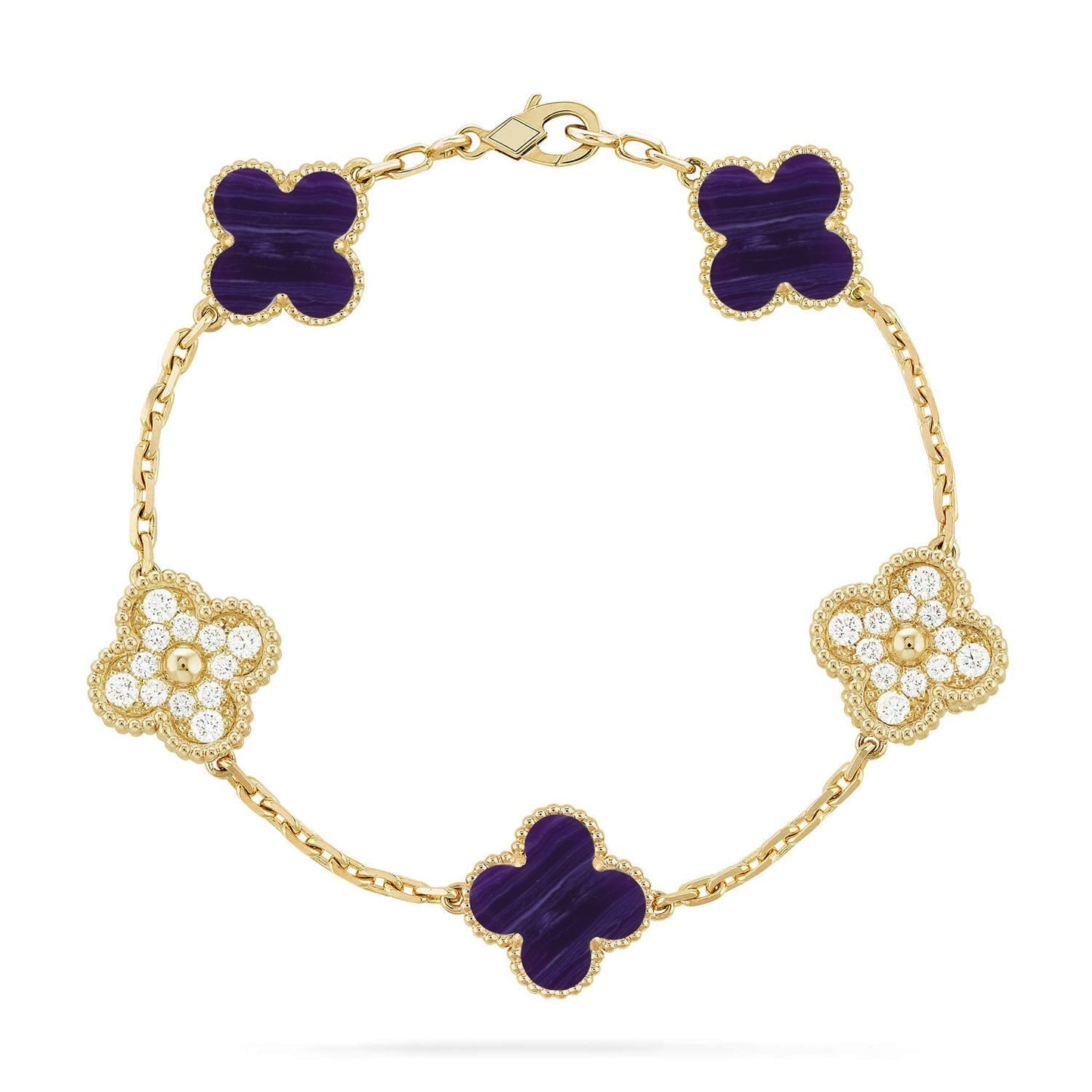 CLOVER 5 MOTIF PURPLE STRIPES BRACELET COLLECTION