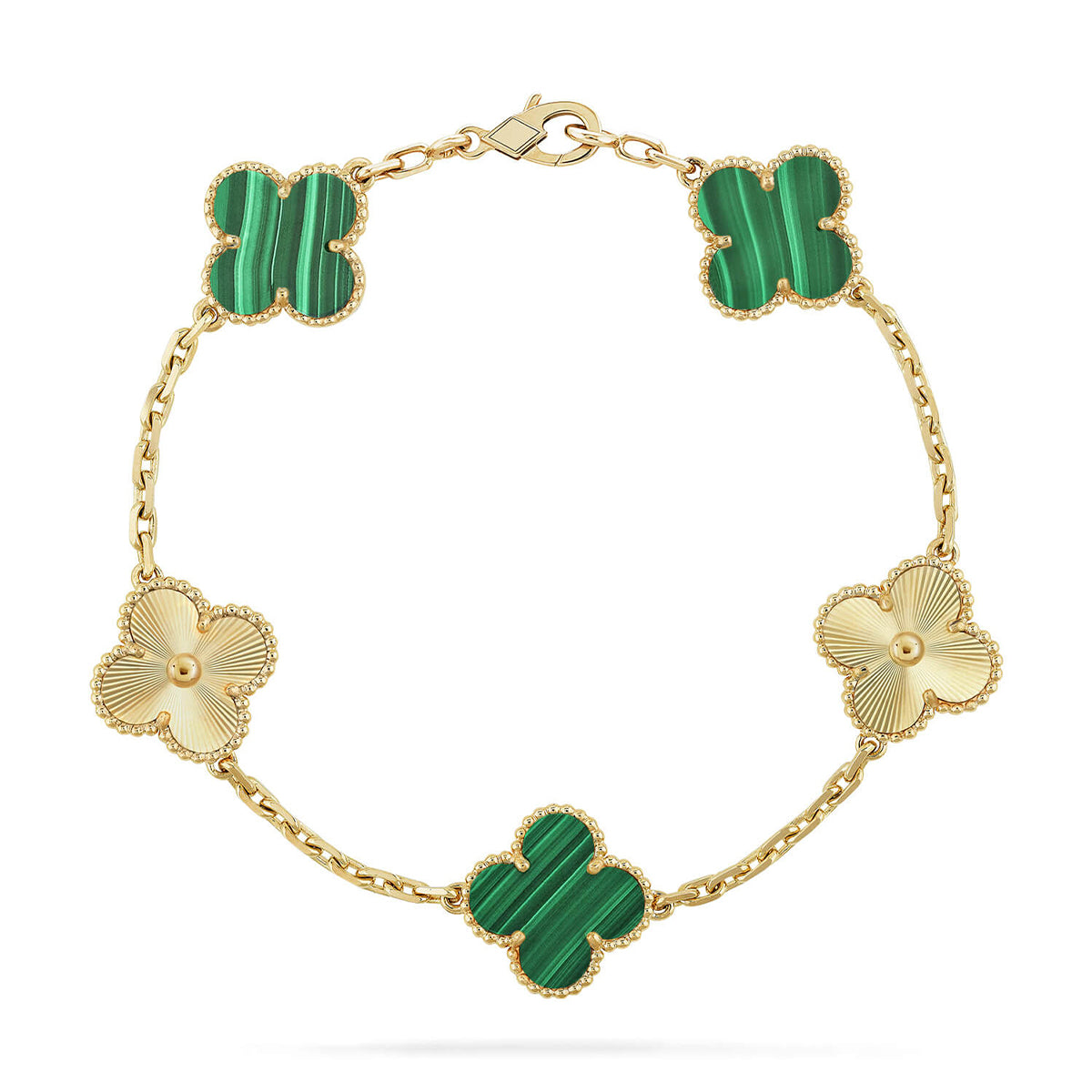 CLOVER 5 MOTIF MALACHITE BRACELET COLLECTION