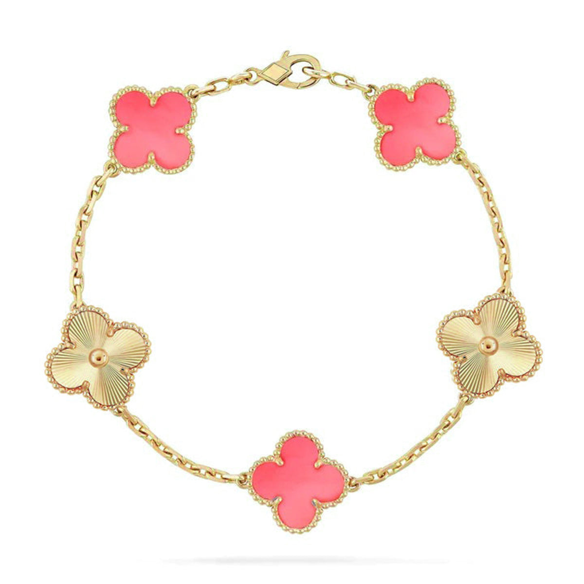 CLOVER 5 MOTIFS  PINK MOP BRACELET COLLECTION