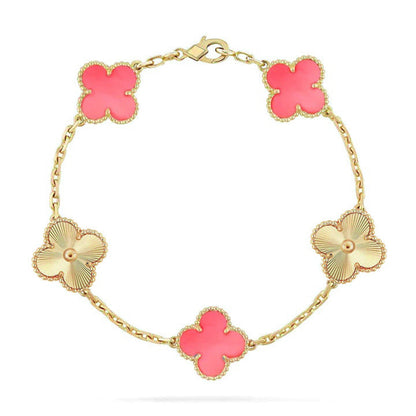 CLOVER 5 MOTIFS  PINK MOP BRACELET COLLECTION