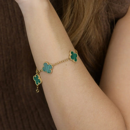 CLOVER 5 MOTIF MALACHITE BRACELET COLLECTION