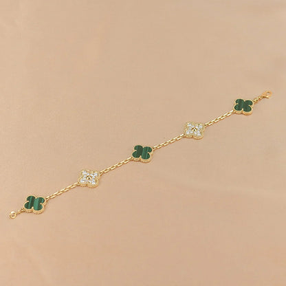 CLOVER 5 MOTIF MALACHITE BRACELET COLLECTION
