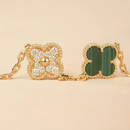 CLOVER 5 MOTIF MALACHITE BRACELET COLLECTION